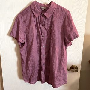 Short-sleeved linen J. Jill blouse shirt top